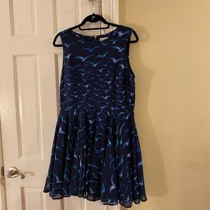 Madison Jules navy print A line sleeveless dress
